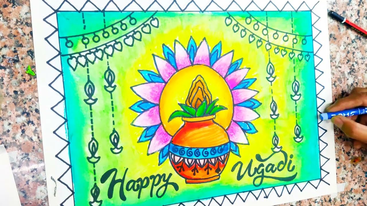 Happy Ugadi Vector Design Images, Simple And Modern Happy Ugadi Png, Drawing,  Festival, Ugadi PNG Image For Free Download