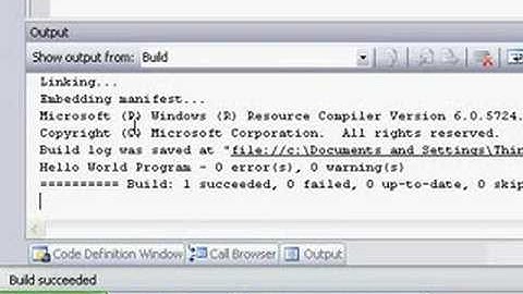 Hello World in Visual C++ Win32 Console Application
