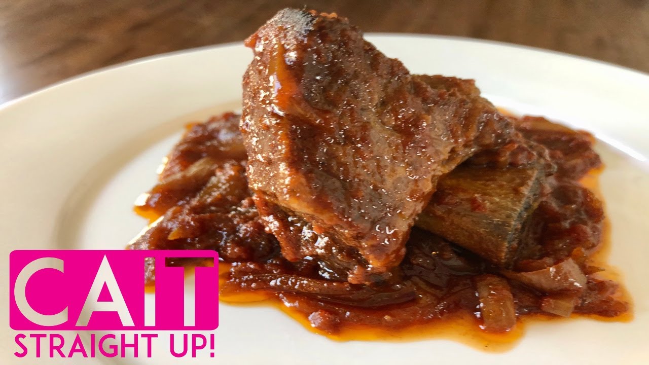 Slow Cooked BBQ Short Ribs Recipe | Cait Straight Up - YouTube