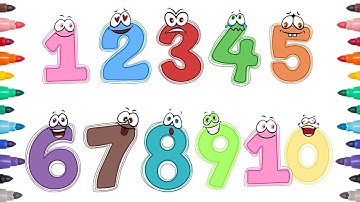 123한글 | 아이들을 위한 숫자 1에서 10까지 쓰기  | Writing Numbers 1-10 | 영어 숫자 배우기