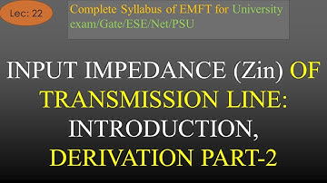 Input Impedance of Transmission Line: Introduction, Derivation Part 1 | EMFT | R K Classes | Lec 22