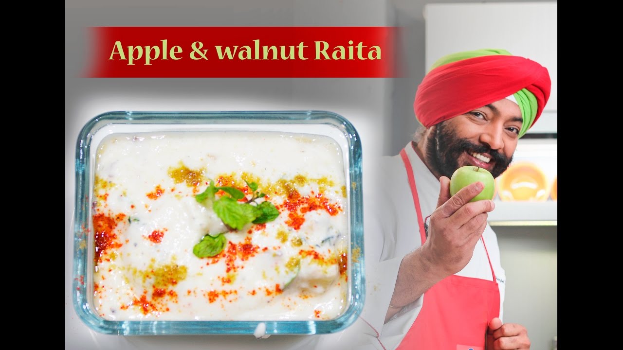 Apple & walnut Raita | chefharpalsingh