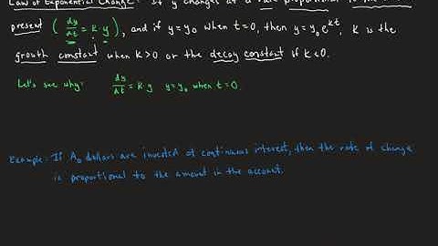 BC Calculus 6.4 Exponential Growth and Decay