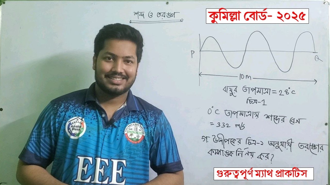 কুমিল্লা বোর্ড-২০২৫ || তরঙ্গ ও শব্দ অধ্যায় থেকে আসা সৃজনশীল প্রশ্নের সমাধান।| SSC Physics Chapter-07