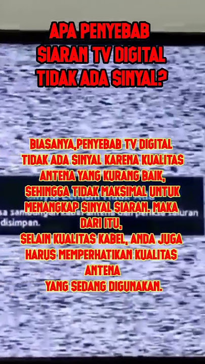 Apa Penyebab Siaran TV Digital Tidak Ada Sinyal?#shorts
