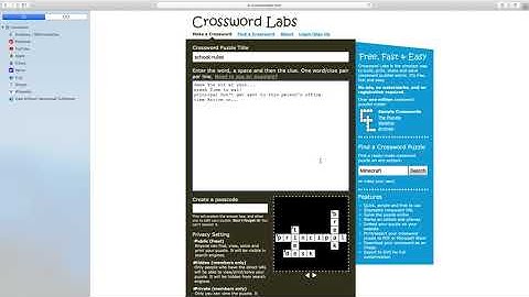 How to make a crossword puzzle with Crossword Labs