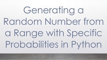 Generating a Random Number from a Range with Specific Probabilities in Python