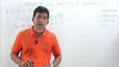 Properties and Solutions of Triangle-1 IIT-JEE previous Year questions solutions