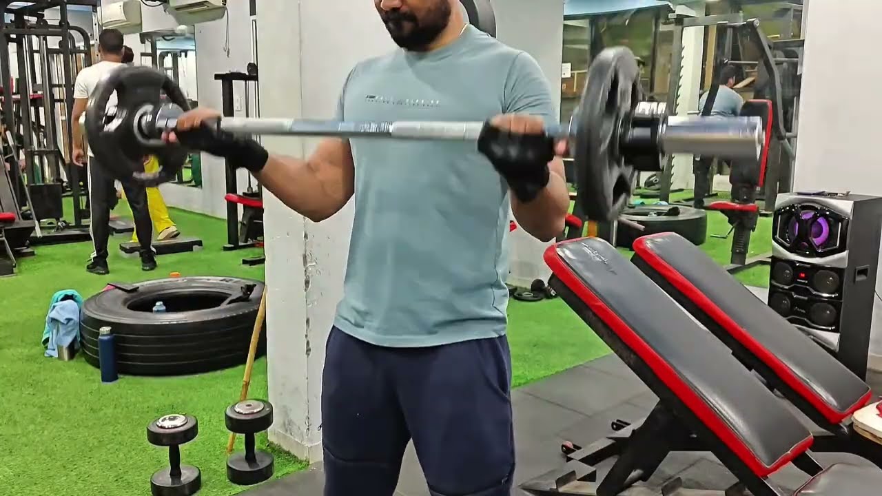 Day-2 (90 - Days Body Transformation) Biceps Barbell Curl Power Workout | Wider Grip |🔥💪🏻#fitness