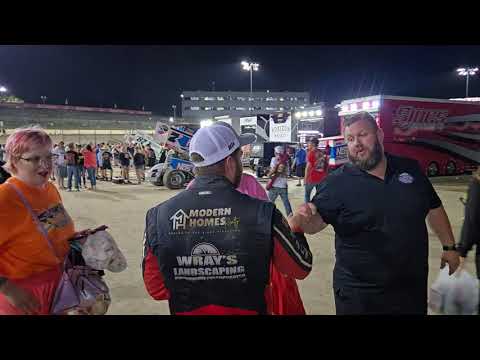 Anthony Macri walks back to his hauler after winning his second Kings Royal at Eldora Speedway