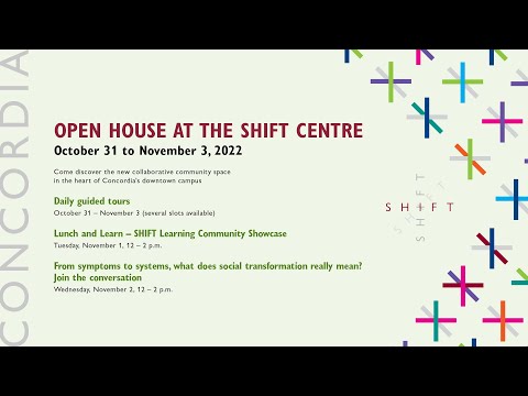 Public launch of the SHIFT Centre (October 31, 10:30-11:30 a.m.) @concordiauniversitymontreal