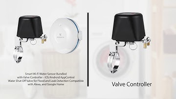 Wasserstein Smart Wi-Fi Water Sensor Bundled with Valve Controller