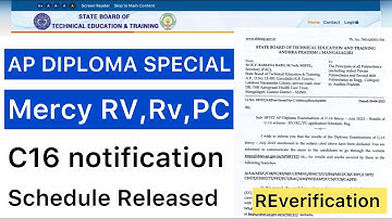 AP DIPLOMA C16 MERCY RV, RC, PC SCHEDULE | REVERIFICATION RELEASED