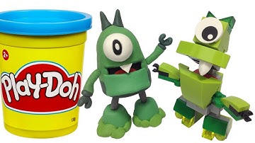 Play-Doh Booger Meets  LEGO Booger - Stop Motion Animation | Bricks and Clay Play