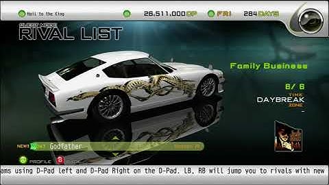 IMPORT TUNER CHALLENGE   XBOX 360   Video   030 of 055   RIVAL LIST   FAMILY BUSINESS