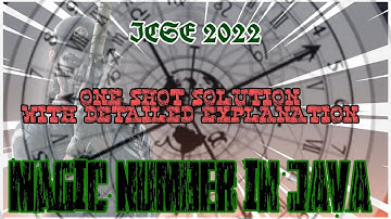 WITHOUT USING LOOP Magic number In Java| Easily Explained| ICSE 2022