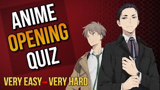 Anime Opening Quiz: Very Easy - Very Hard (50 Songs)