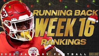 Week 16 Running Back Rankings - 2022 Fantasy Football
