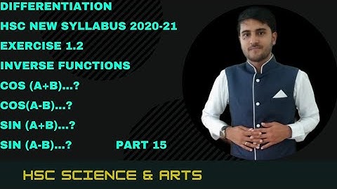 Differentiation Class 12 HSC Part 15 Exercise 1.2 | Inverse Function | M.H Board | Shadab Khan