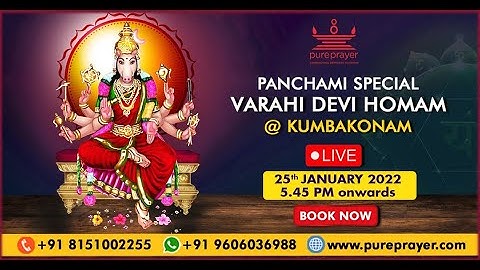 Participate in Sri Varahi Devi Homam (LIVE) from Kumbakonam