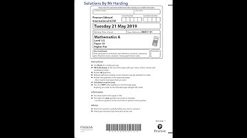 Edexcel - iGCSE - Mathematics A - June 2019 Paper 1H - Solutions By Mr Harding