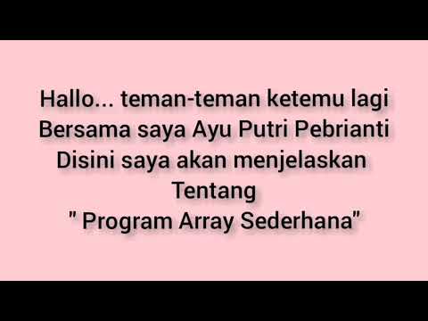 PROGRAM ARRAY SEDERHANA "MATA PELAJARAN" PRAKTIKUM STRUKTUR DATA 2