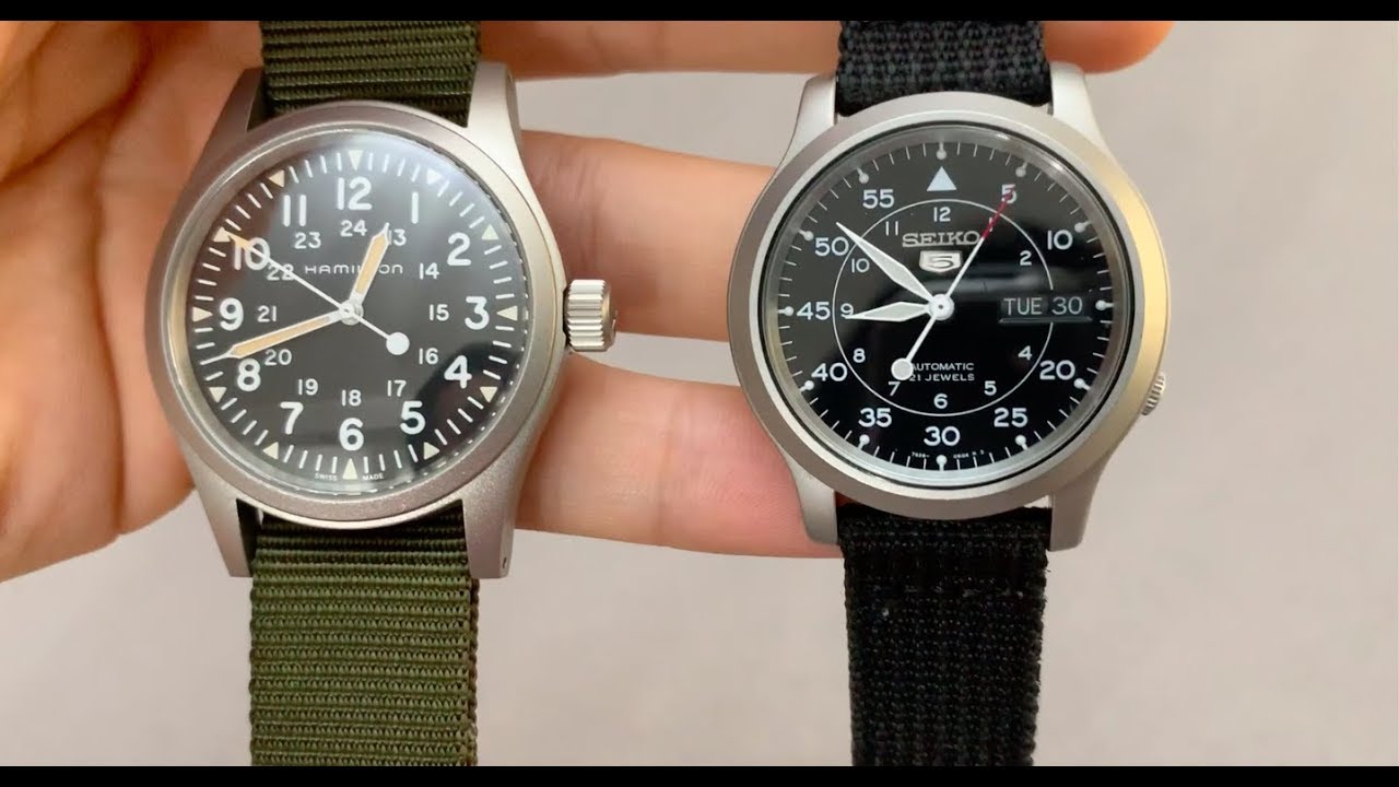 Hamilton Khaki Field vs. Seiko SNK809 (Comparativa en Español) - YouTube