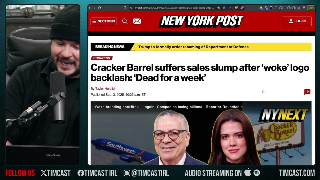 Cracker Barrel Sales TANKED, Hooters Rebrands, Population Collapse Is The Real Issue | Tim Pool