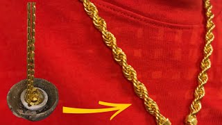 Transforming a Chain: Rope ChainMaking #ropechain #goldmelting #chainmaking