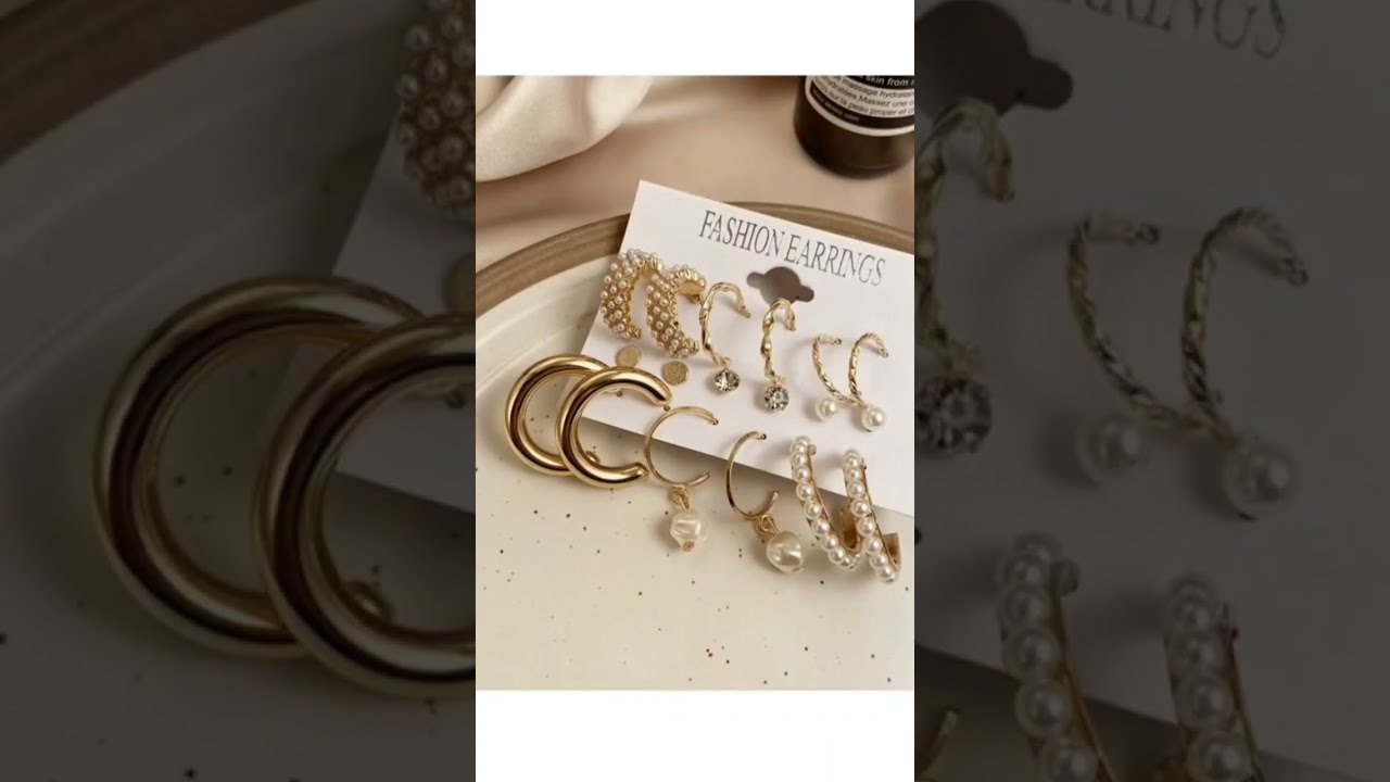 Stunning Gold Plated Pearl Hoop Earrings Viral Shorts