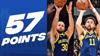 Splash Brothers💦 Stephen Curry \& Klay Thompson Combine For 57 Points ☔️ | March 16, 2024