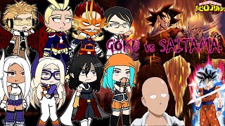 Mha Pro Heroes React To Goku Vs Saitama || Part- 2