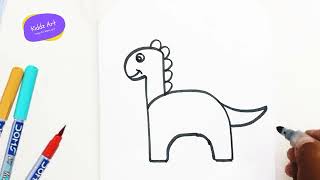 How to draw a dinosaur easy | Step by step draw a dinosaur | डायनासोर ड्राइंग