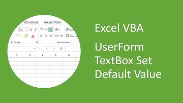 Excel VBA UserForm TextBox - How to Set Default Value (using VBA)