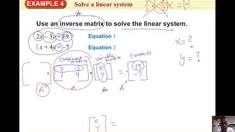 Algebra 2 Section 3-8 Inverse Matrices (part 4)