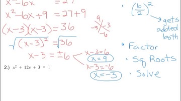 Alg 1 Notes Lesson 9.3 Solving Quadratic Equations by Completing the Square Part 2