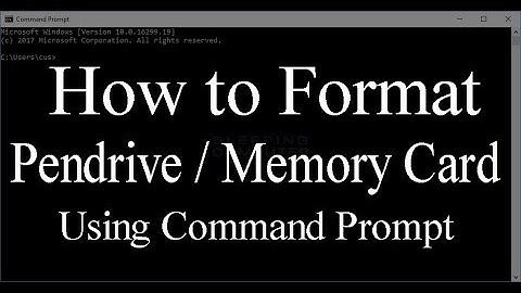 How to format Pendrive/Memory Card using Command Prompt