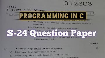 Programming in C summer 2024 question paper | PIC previous year question paper #msbte #diploma