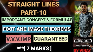 STRAIGHT LINES PART-10 || FOOT AND IMAGE THEOREMS [ 7 MARKS ] | MATHS-1B [IPE] / CLASS-11 | BY VINAY
