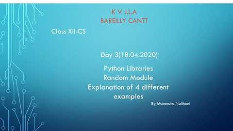 Random function in python (important examples for class XII Board Examination) day3