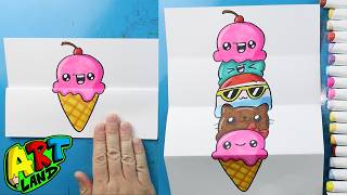 How to Draw an Ice Cream Cone Surprise Fold