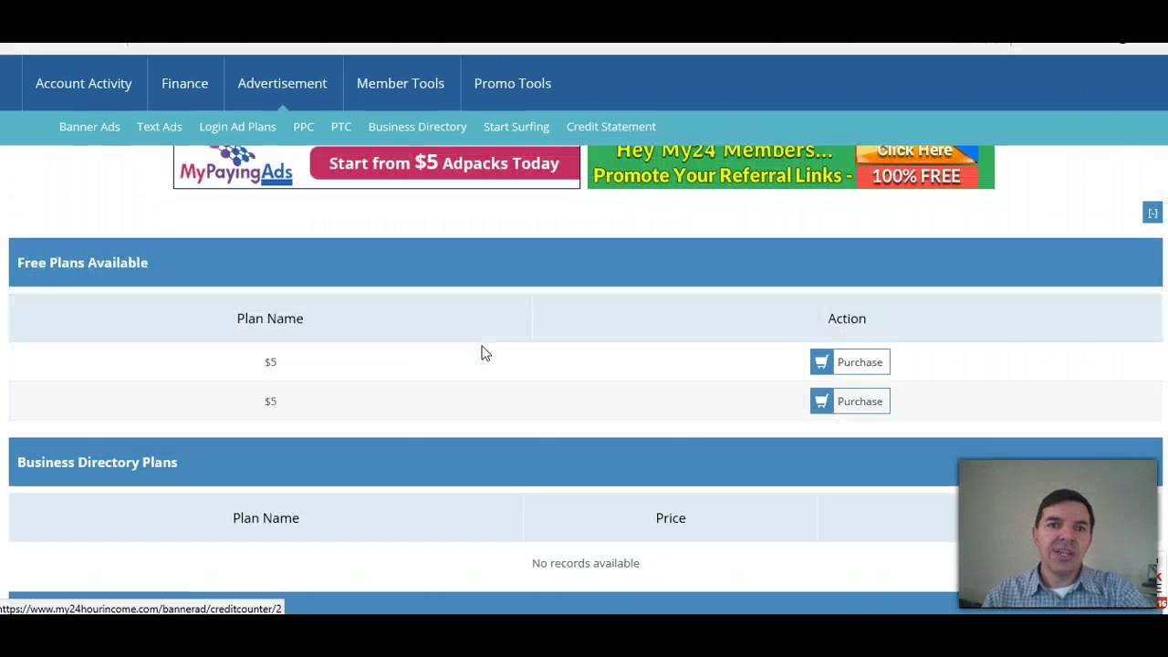 My24HourIncome How to buy adpacks and place ads and surf ads in My 24 Hour Income