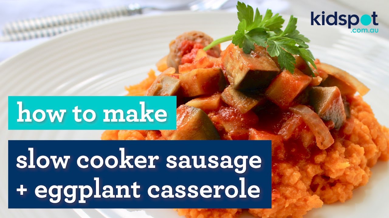 Slow cooker sausage and eggplant casserole Familyfriendly dinners