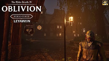 The Elder Scrolls Oblivion Remastered - Leyawiin Relaxing Rainy Night Walk