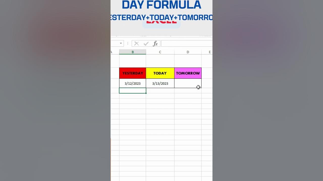 Excel Day Formula Monday