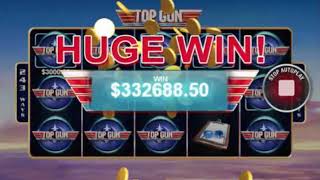 Huge WIN 337500$ !! Mega Jackpot on Top Gun Slot Machine from Playtech