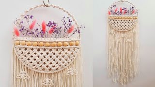 🌺DIY CANASTA  plana en MACRAME (paso a paso) | DIY Macrame Basket Wall Hanging Tutorial