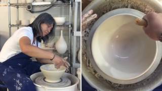 Throwing Shallow Wide Porcelain Bowl