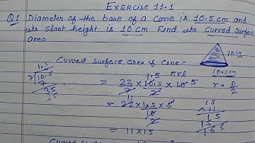 Class 9 - Exercise 11.1 - Q 1 | Diameter of the base of a cone is 10.5 cm and it