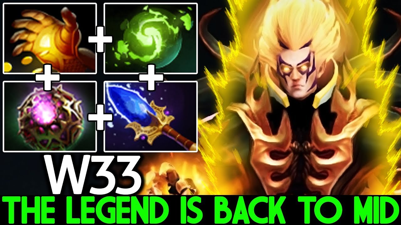 W33 [Invoker] The Legend Back To Mid Signature Hero Insane Plays 7.22 Dota 2 - YouTube